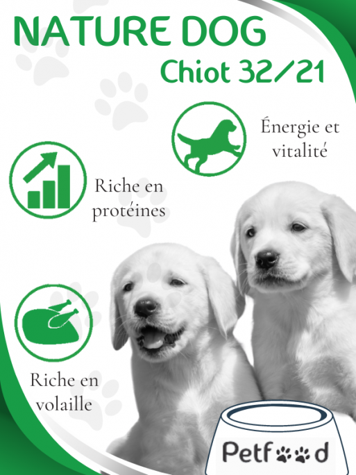 Croquettes Chiot 32/21 Nature Dog 15kg