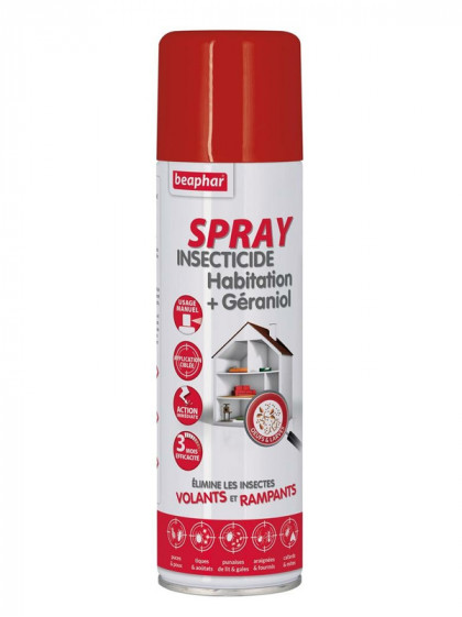 Spray insecticide habitation + géraniol 250ml Beaphar