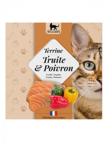 Terrine pour chat truite/épinard 80g William's