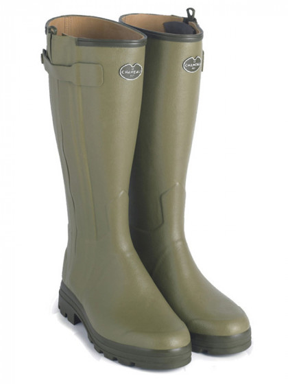 Bottes Chasseur doublées en cuir femme vert vierzon Le Chameau