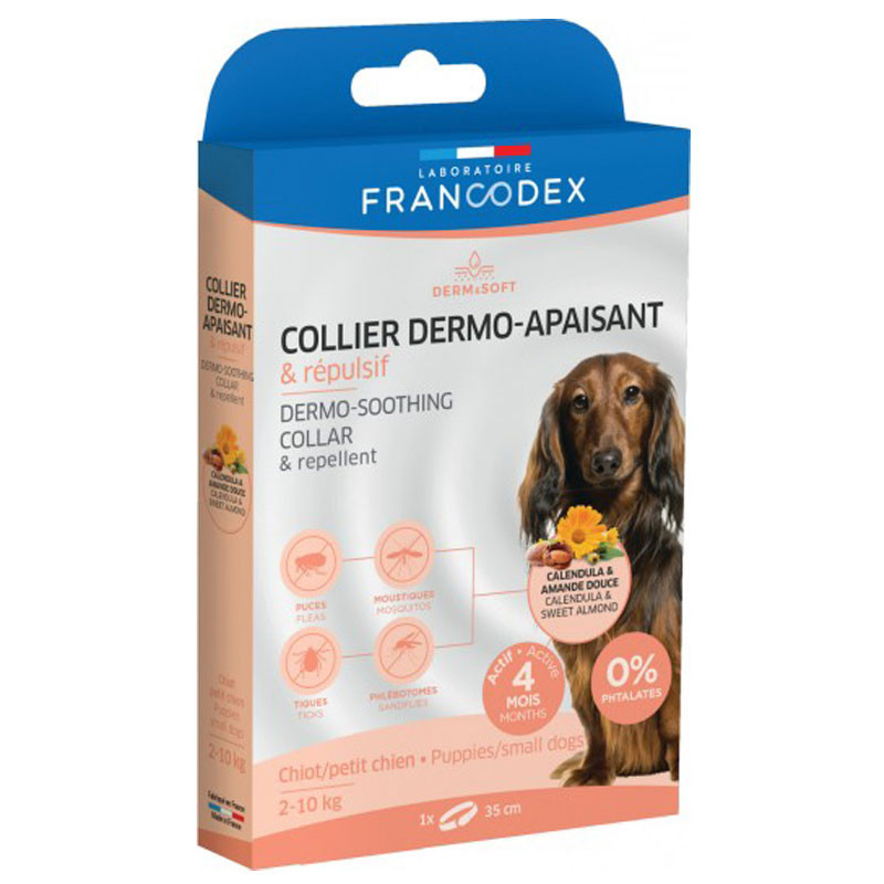 Collier Dermo Apaisant et Répulsif chiots et petits chiens Francodex